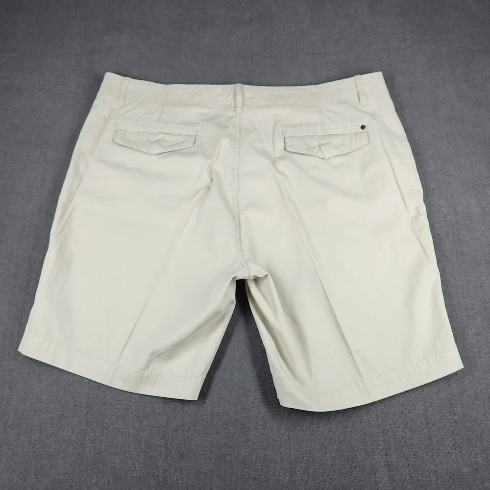 JKL Shorts Mens Size 42 Beige Tan Flat Front Chino All Journey Khaki‎ 8